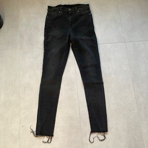 Joe’s skinny black stretchy midrise waist jeans in sz.25